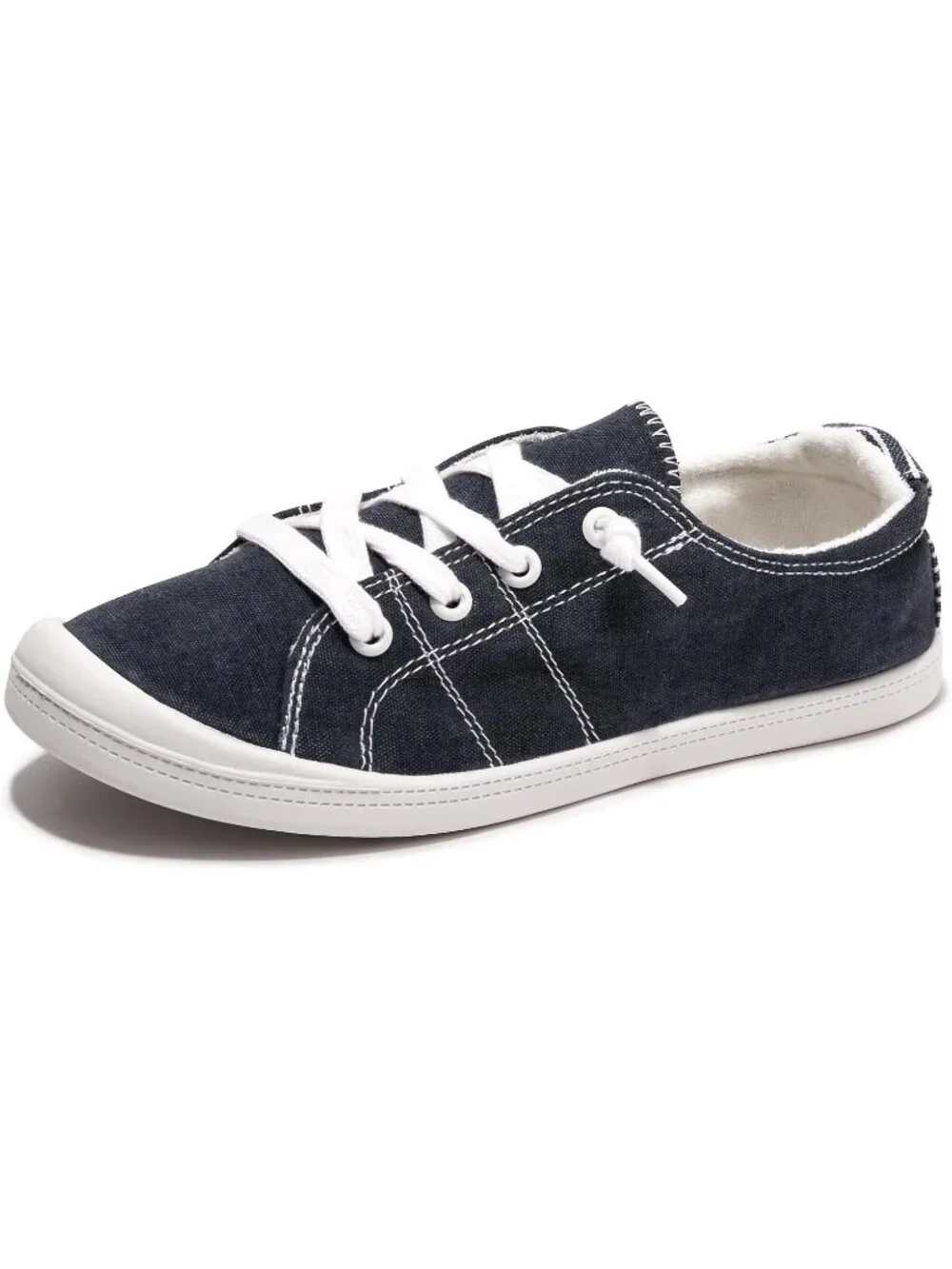 Womens Blue Canvas Slipon Canvas Sneaker Low Top Walking Shoes Fashion Sneakers